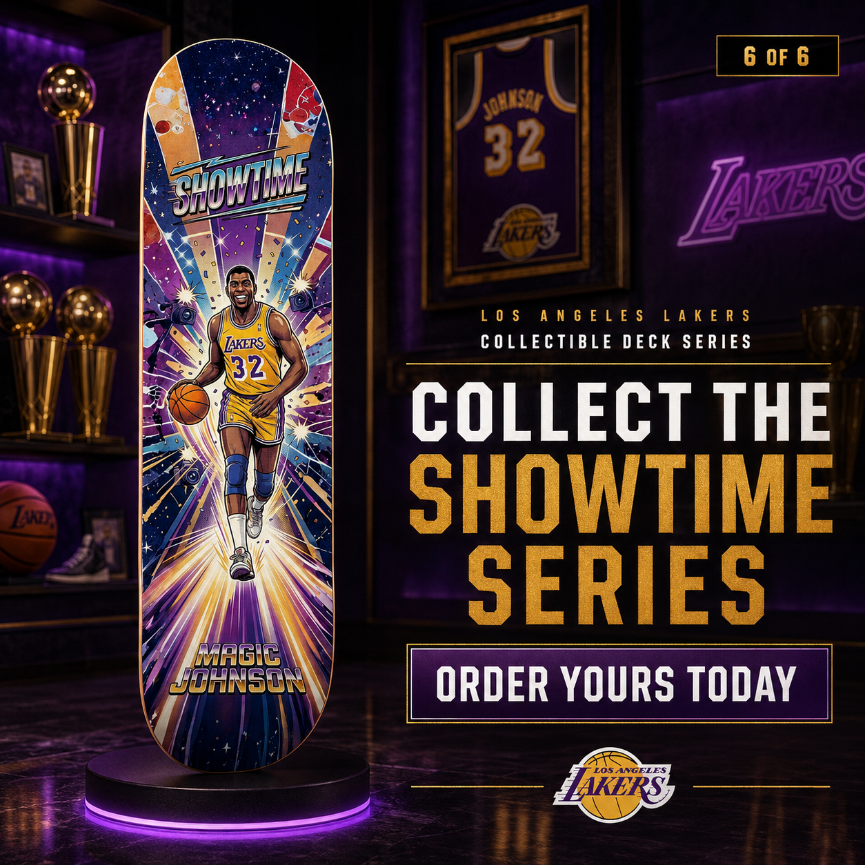 LA Basketball Showtime- Customized Skateboard