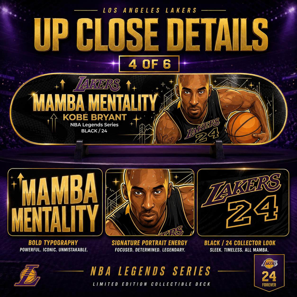 LA Basketball Mentality Mamba- Customized Skateboard