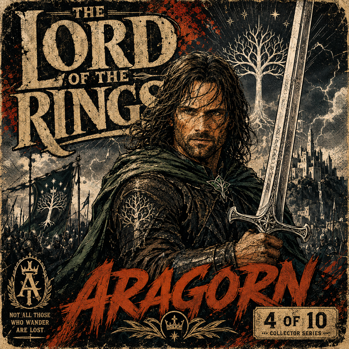 Lord of the Rings Aragorn- 4x4 Tile