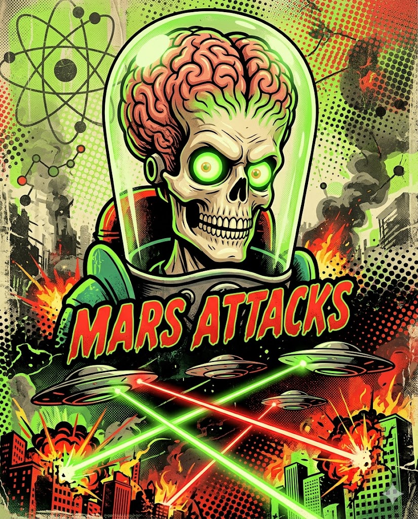 Attack Mars- Custom 5x7 Canvas