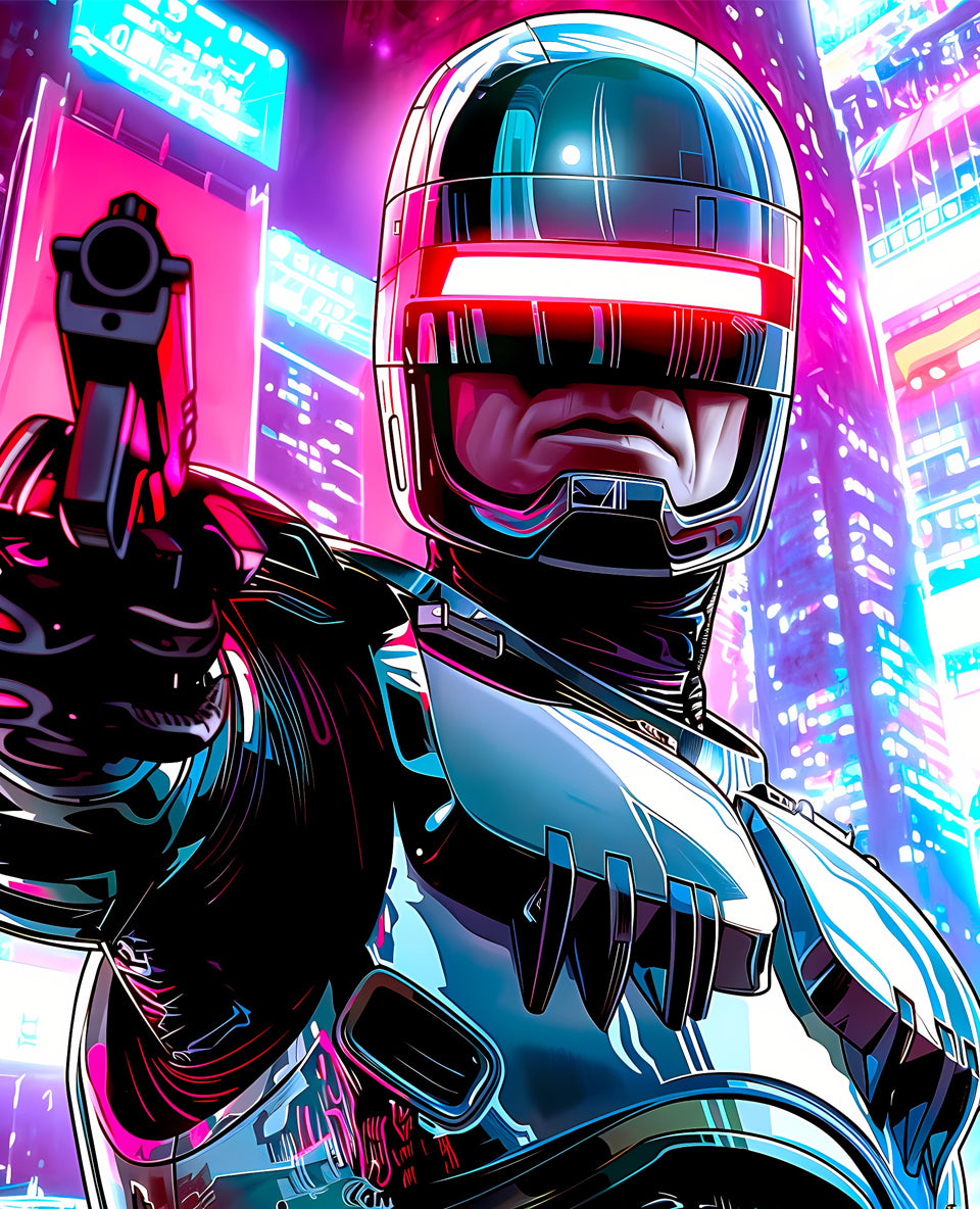 Robot Cop- Custom Canvas Wall Art