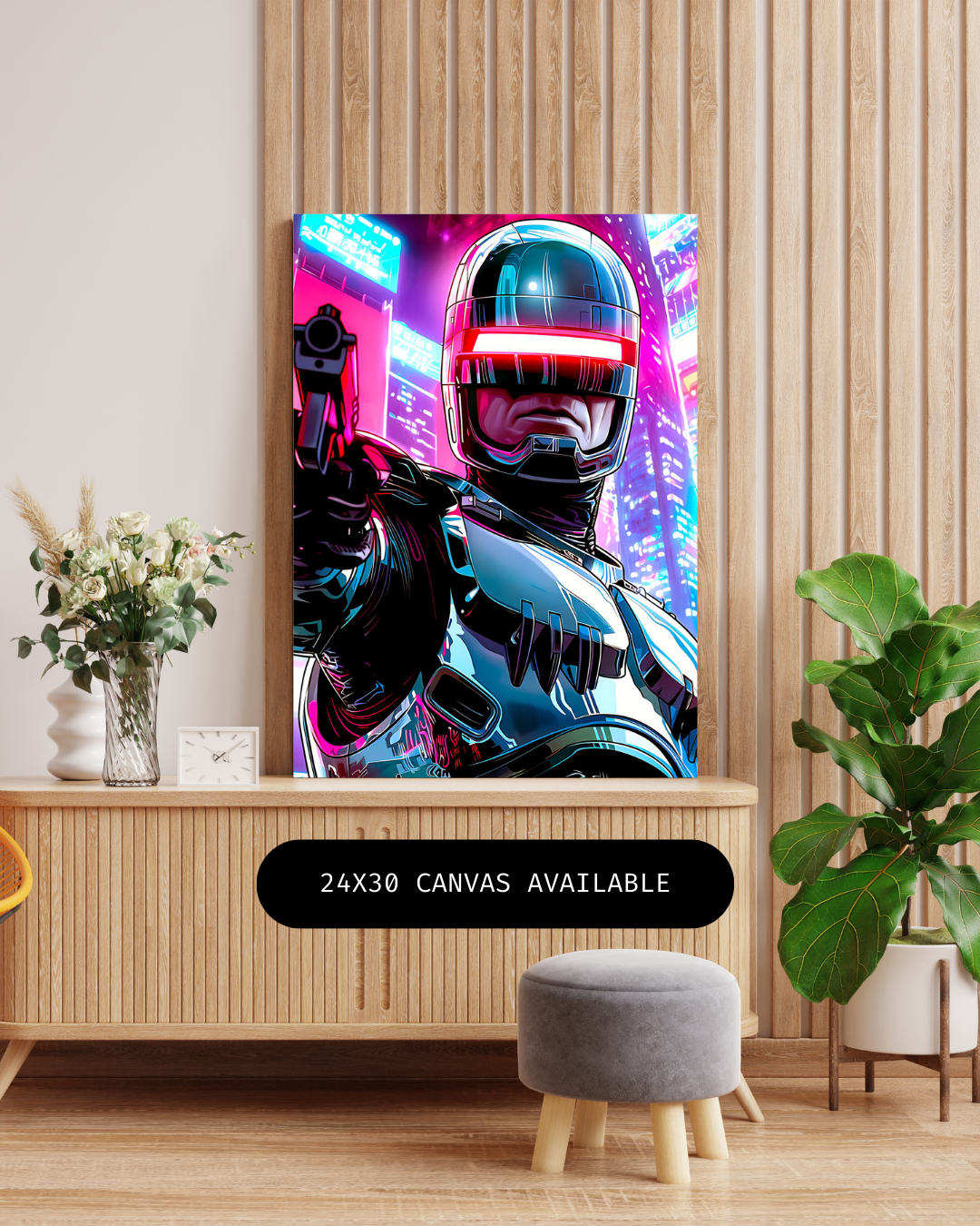 Robot Cop- Custom Canvas Wall Art