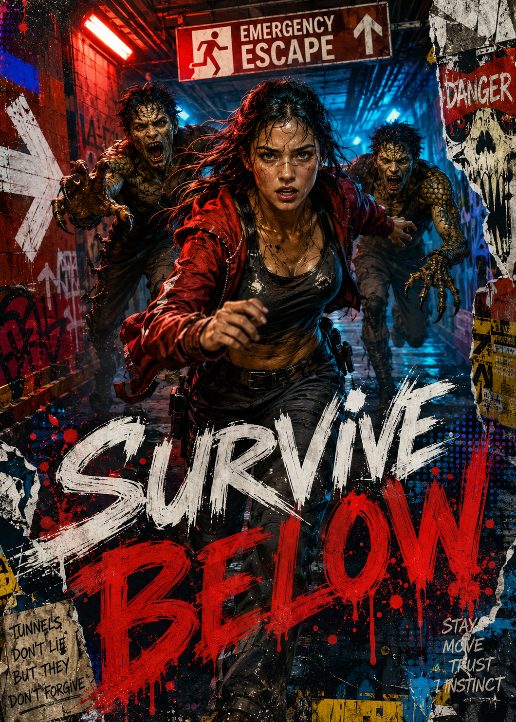 Survive Below- Custom 5x7