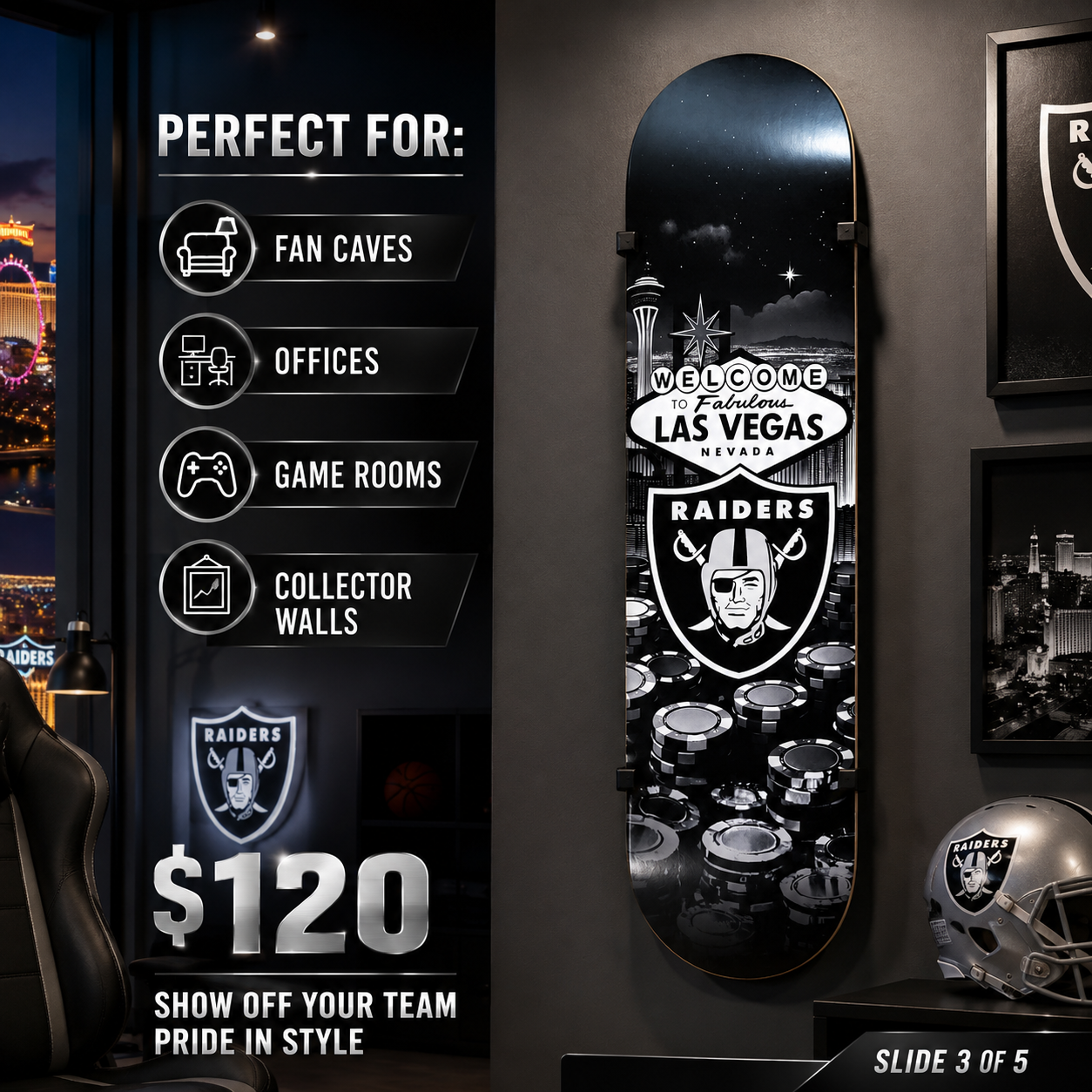 Vegas Football 1- Customized Skateboard