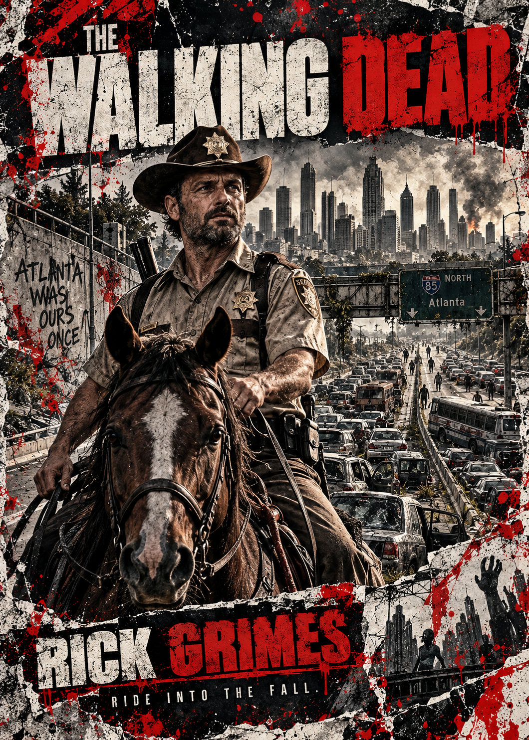 The Walking Dead — Rick Grimes — 5×7 Canvas Art
