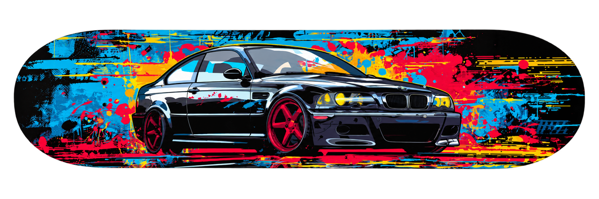 BMW Black Graffiti Splash — Skateboard Deck