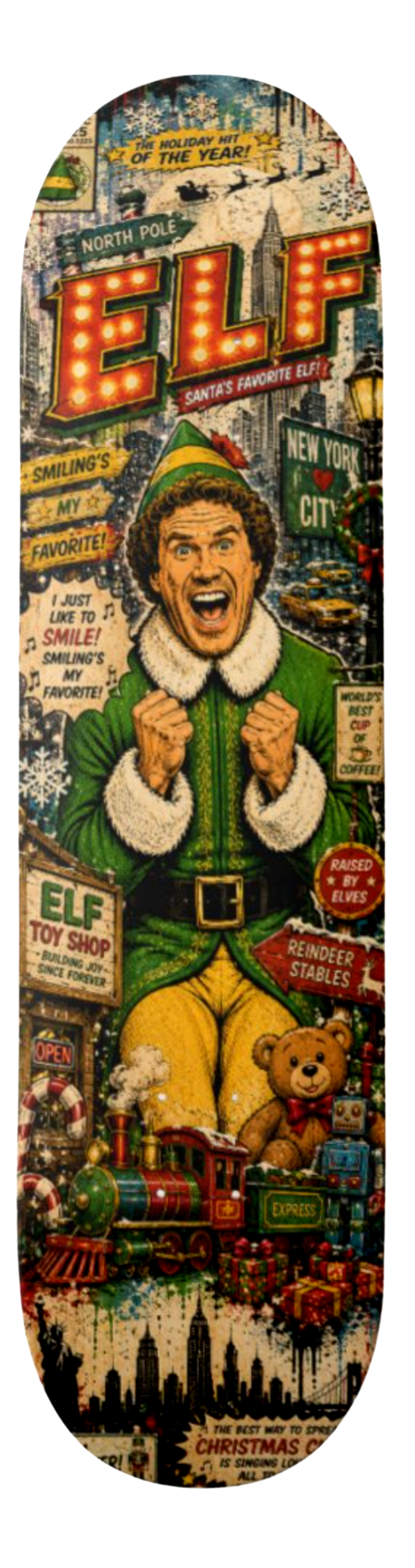 Elf Christmas in New York — Skateboard Deck