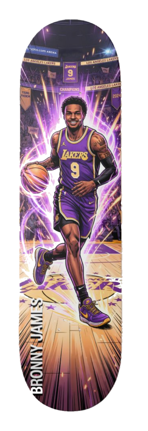 Bronny James Lakers — Skateboard Deck