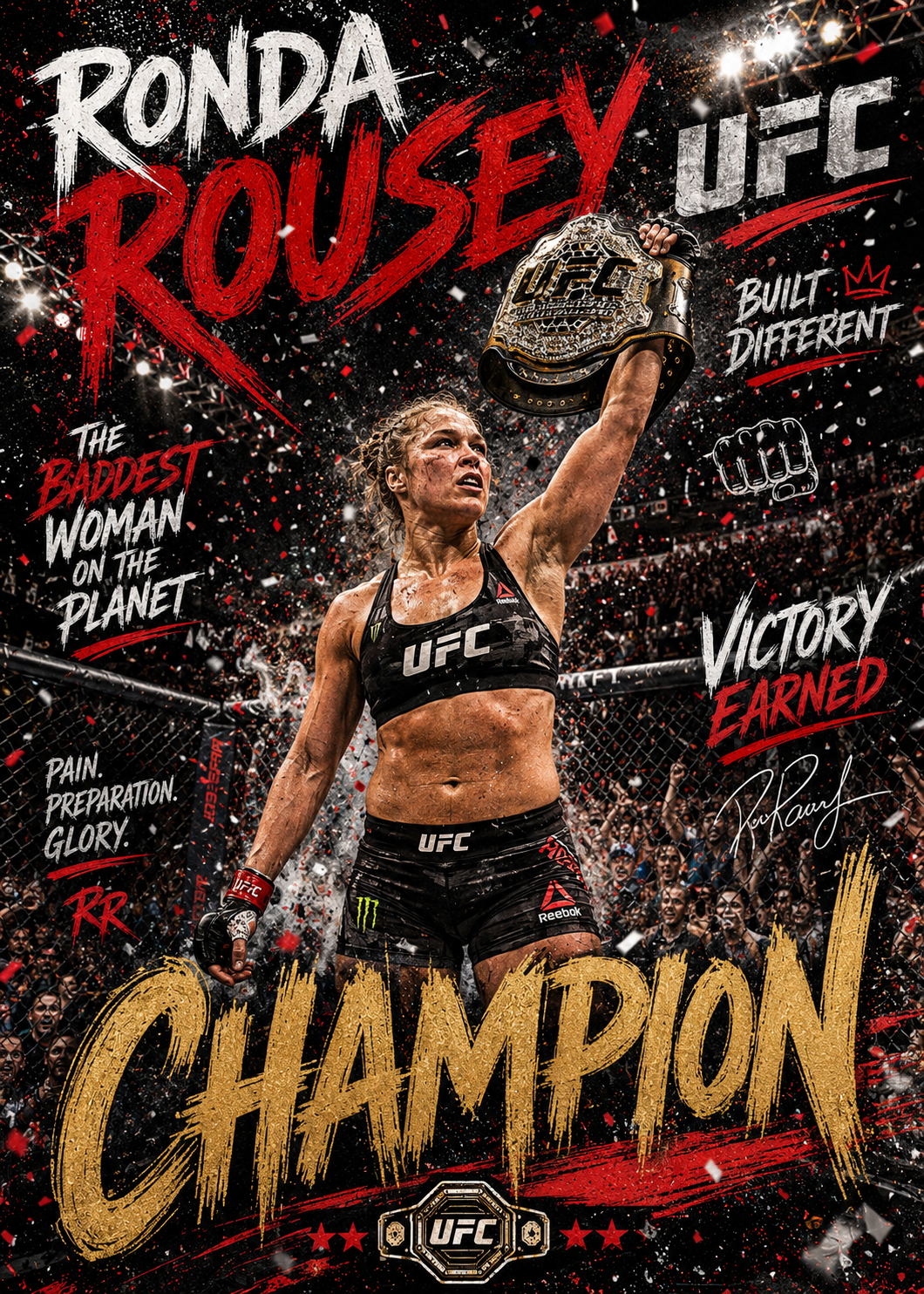Ronda Rousey — 5×7 Canvas Art