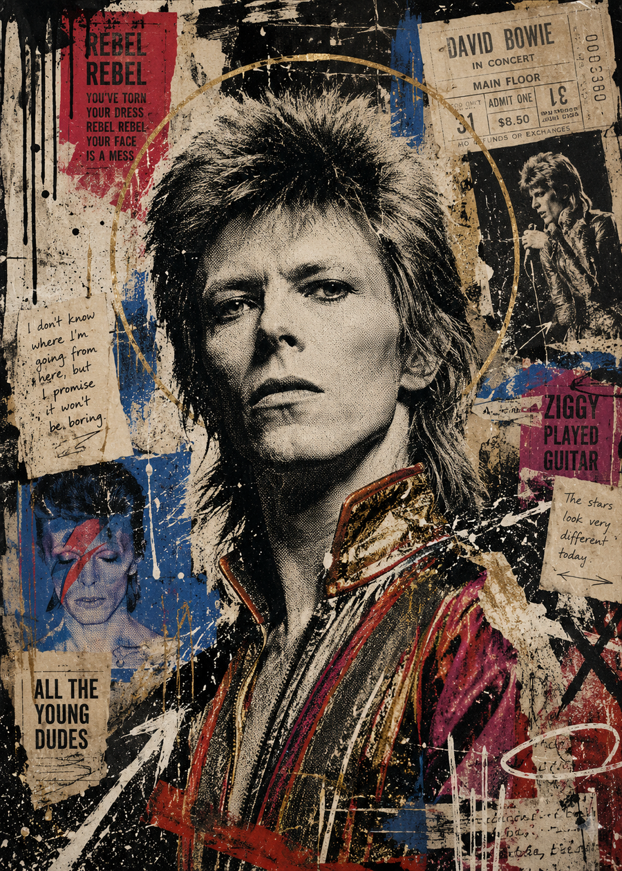 Bowie- Custom 5x7 Canvas