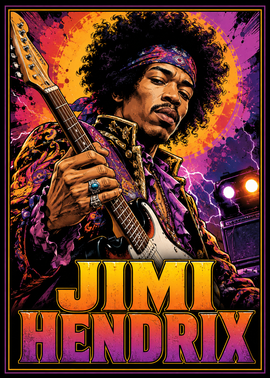 Hendrix- Custom 5x7 Canvas