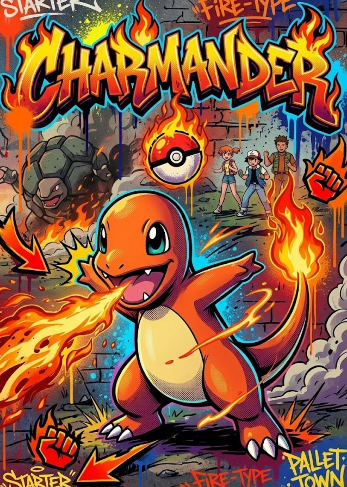 Charmander — 5x7 Anime Canvas