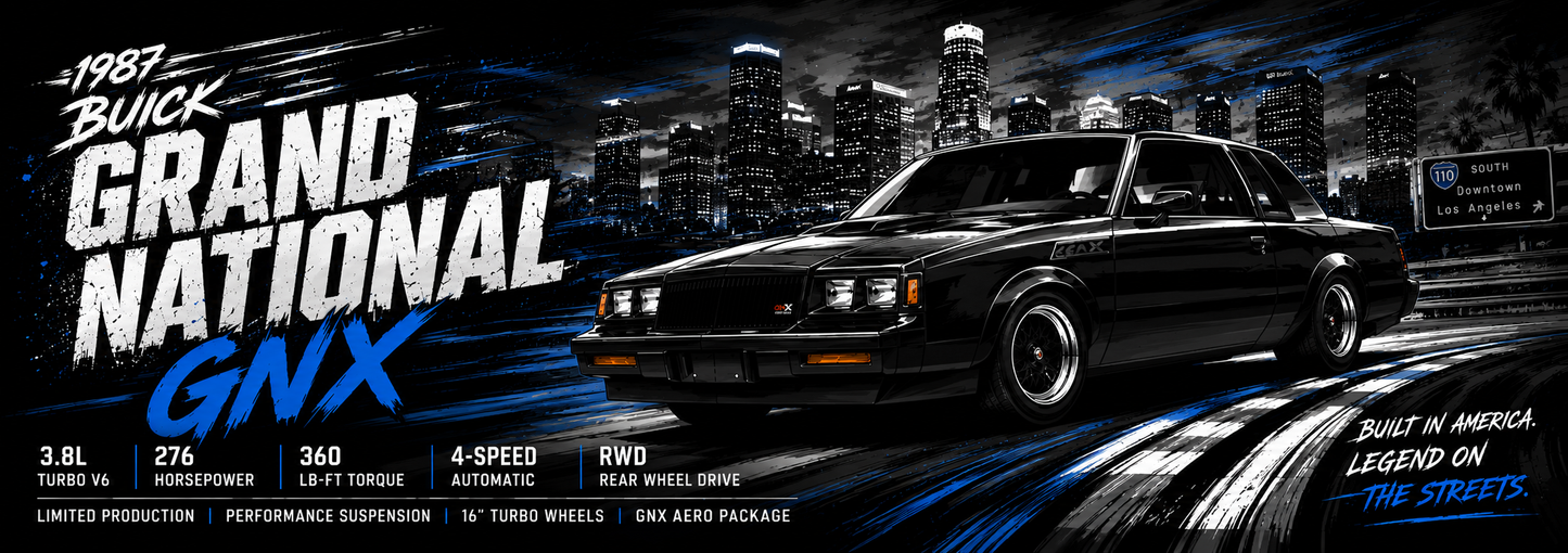 1987 Buick GNX Black Skateboard Deck