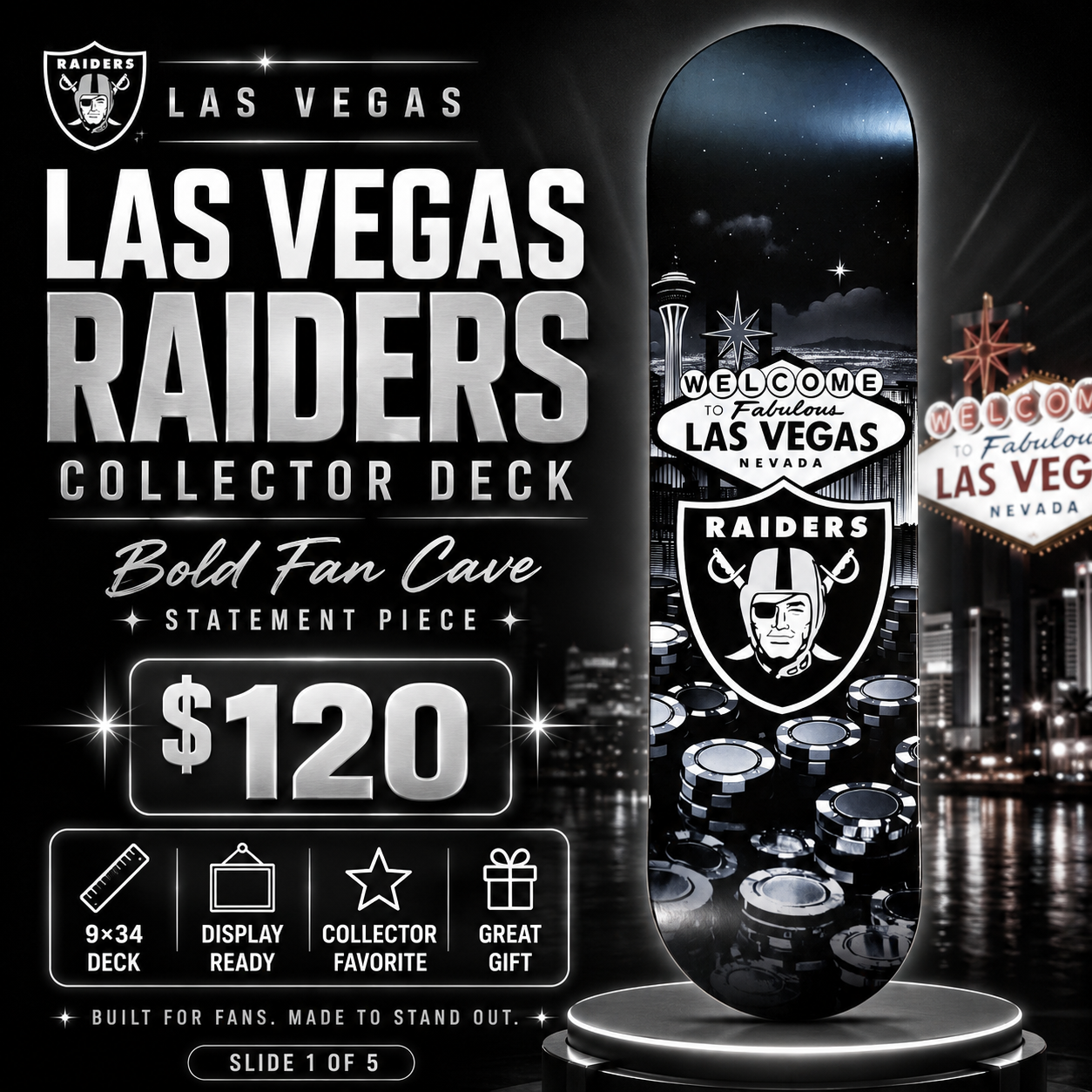 Vegas Football 1- Customized Skateboard