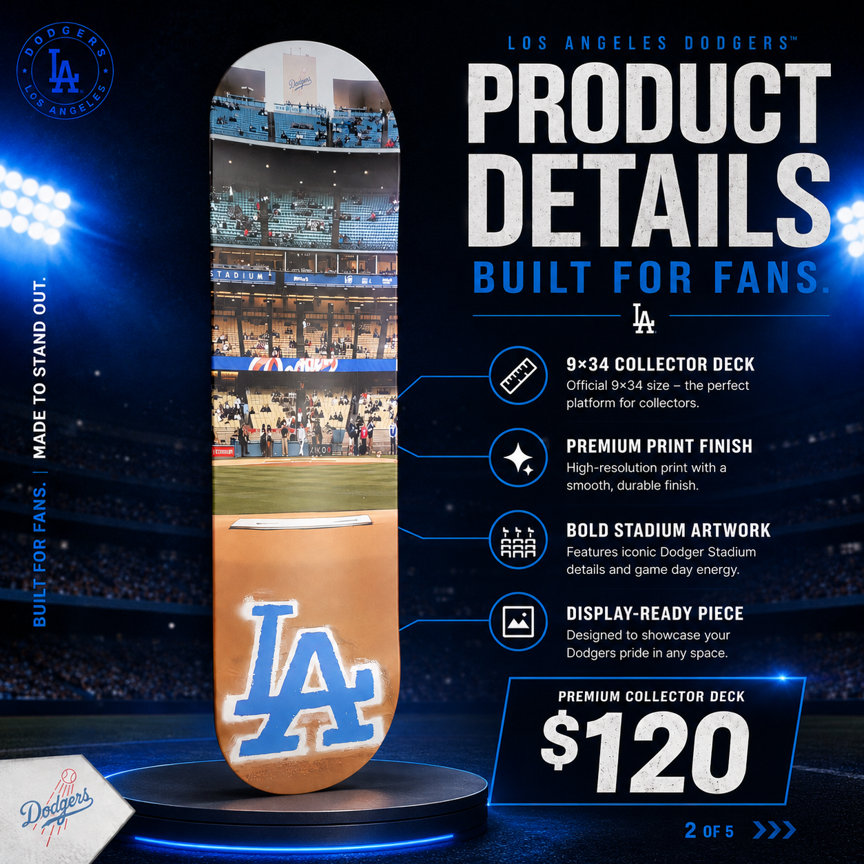 LA Baseball 4- Customized Skateboard