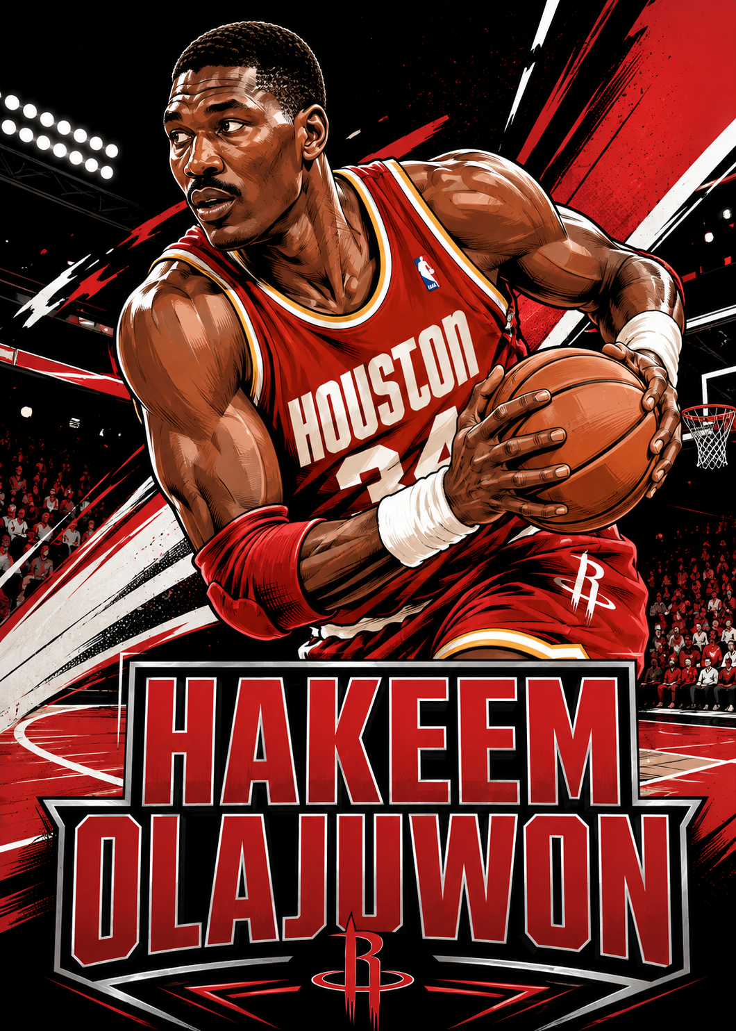 Hakeem Olajuwon – 5x7 Canvas