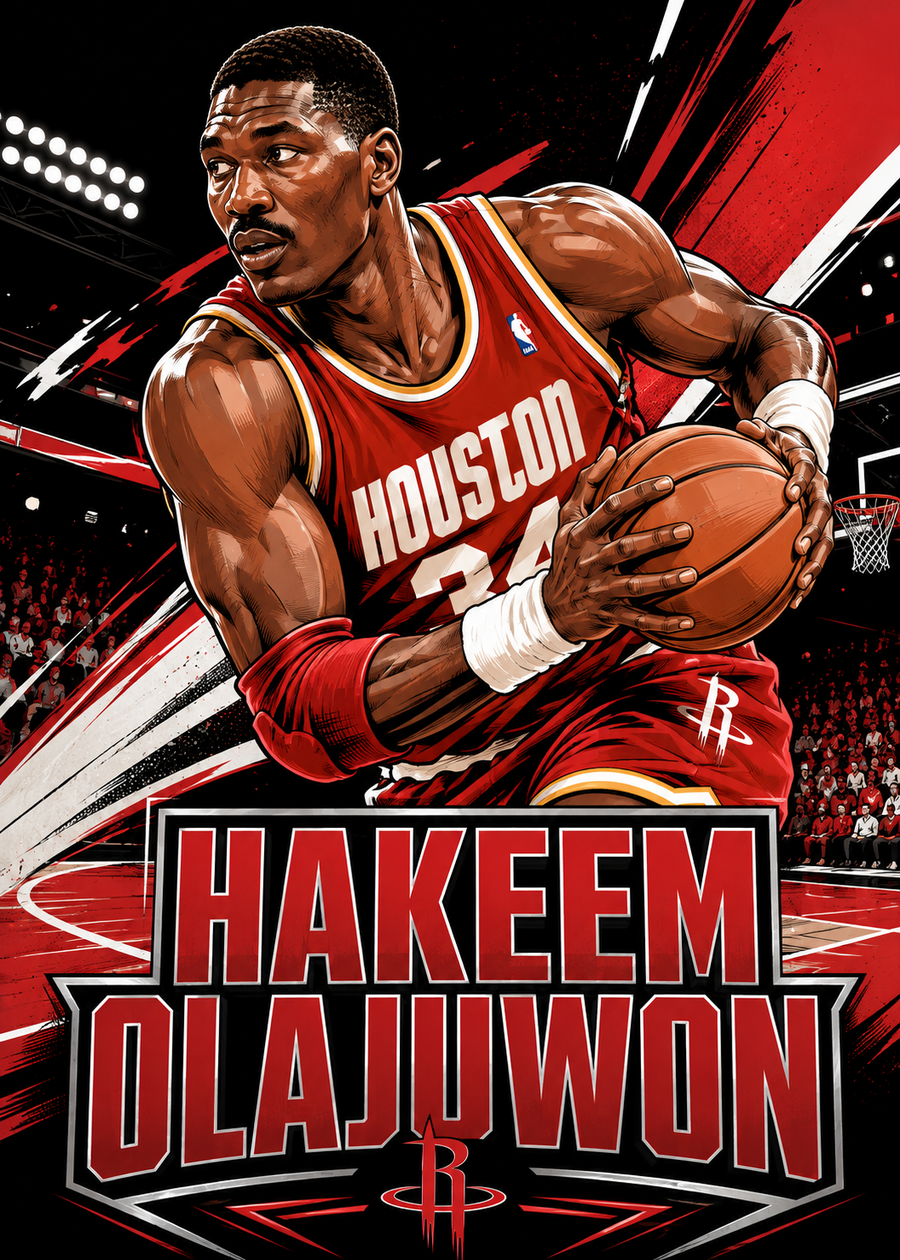 Hakeem Olajuwon – 5x7 Canvas