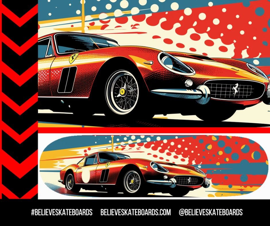 Ferrari Automotive Art Skateboard Deck — Design 08