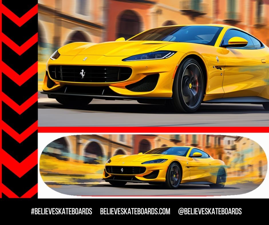 Ferrari Automotive Art Skateboard Deck — Design 10