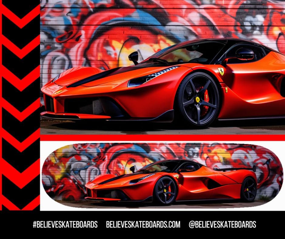 Ferrari Automotive Art Skateboard Deck — Design 12