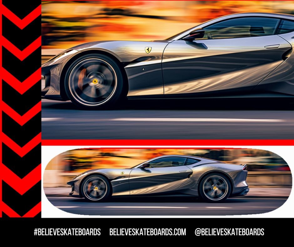 Ferrari Automotive Art Skateboard Deck — Design 01
