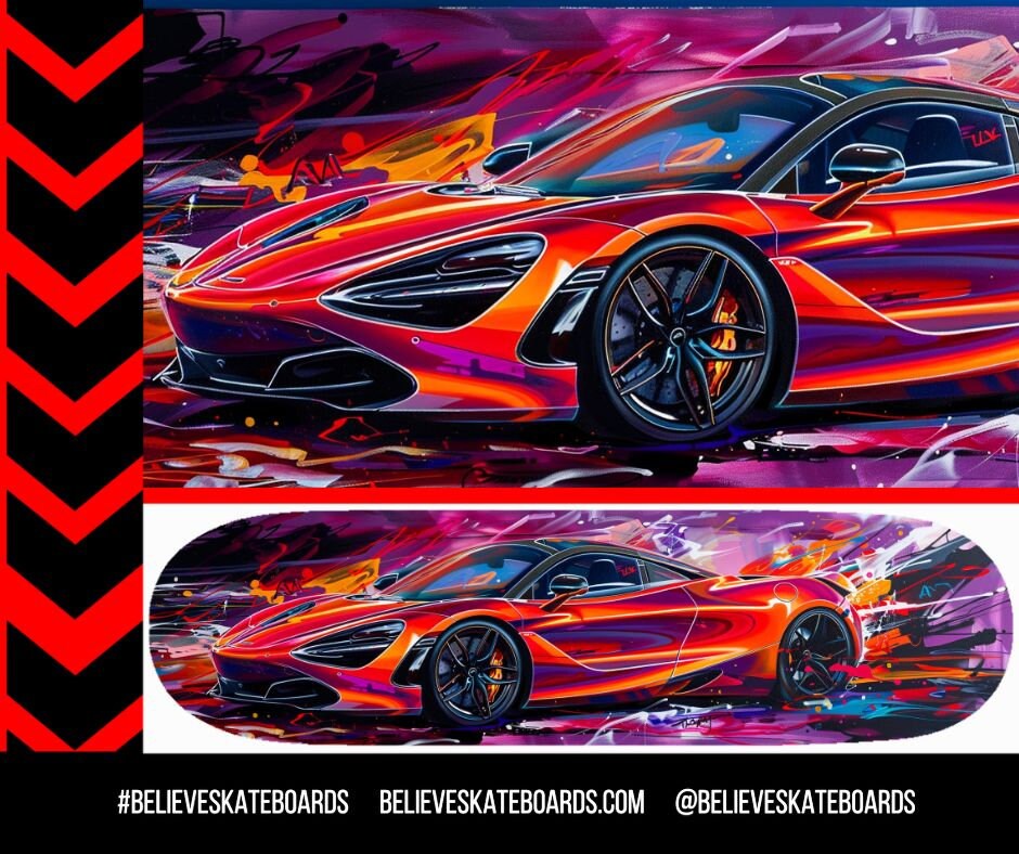 McLaren Automotive Art Skateboard Deck — Design 01