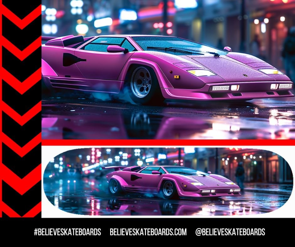 Lamborghini Automotive Art Skateboard Deck — Design 03