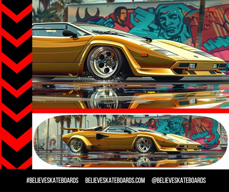 Lamborghini Automotive Art Skateboard Deck — Design 01
