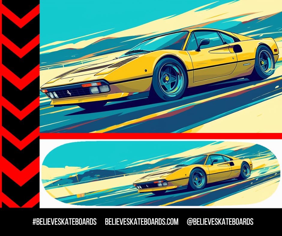 Ferrari Automotive Art Skateboard Deck — Design 04