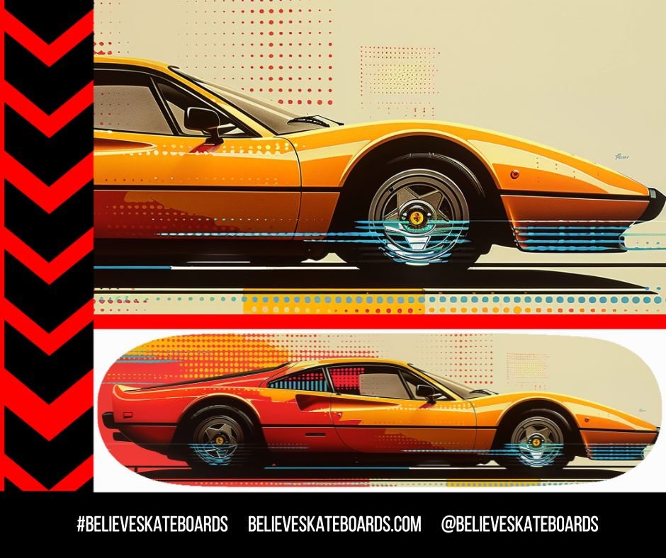 Ferrari Automotive Art Skateboard Deck — Design 06