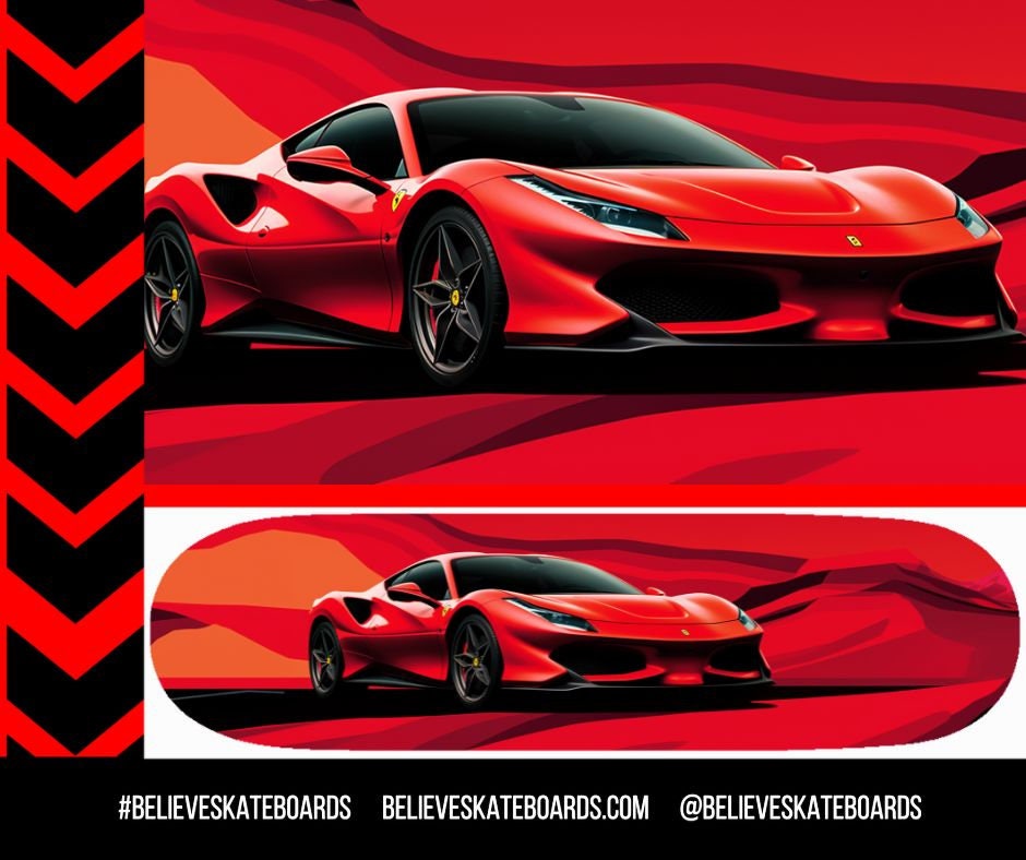 Ferrari Automotive Art Skateboard Deck — Design 09