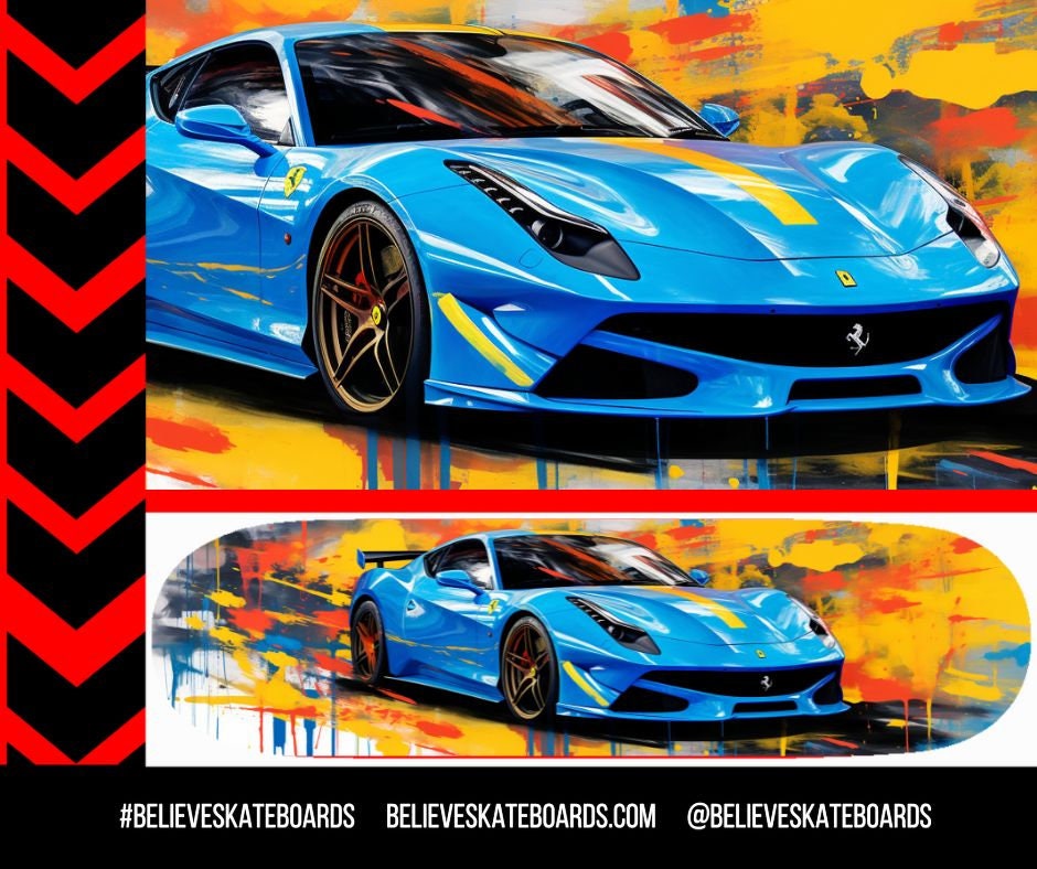 Ferrari Automotive Art Skateboard Deck — Design 11