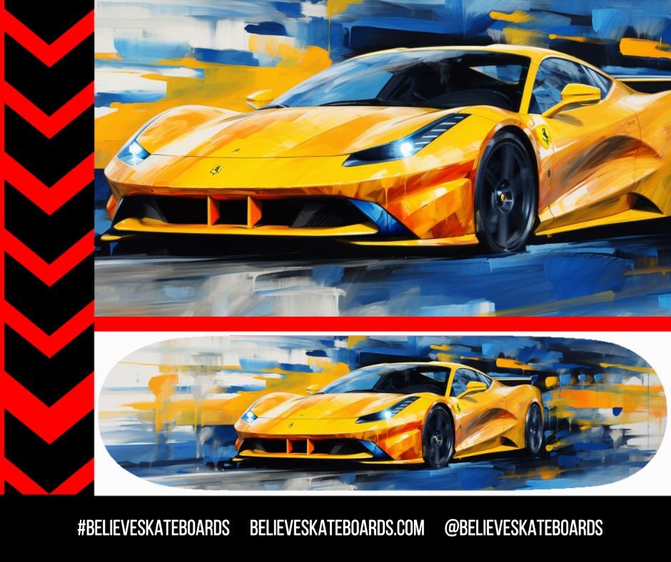 Ferrari Automotive Art Skateboard Deck — Design 14