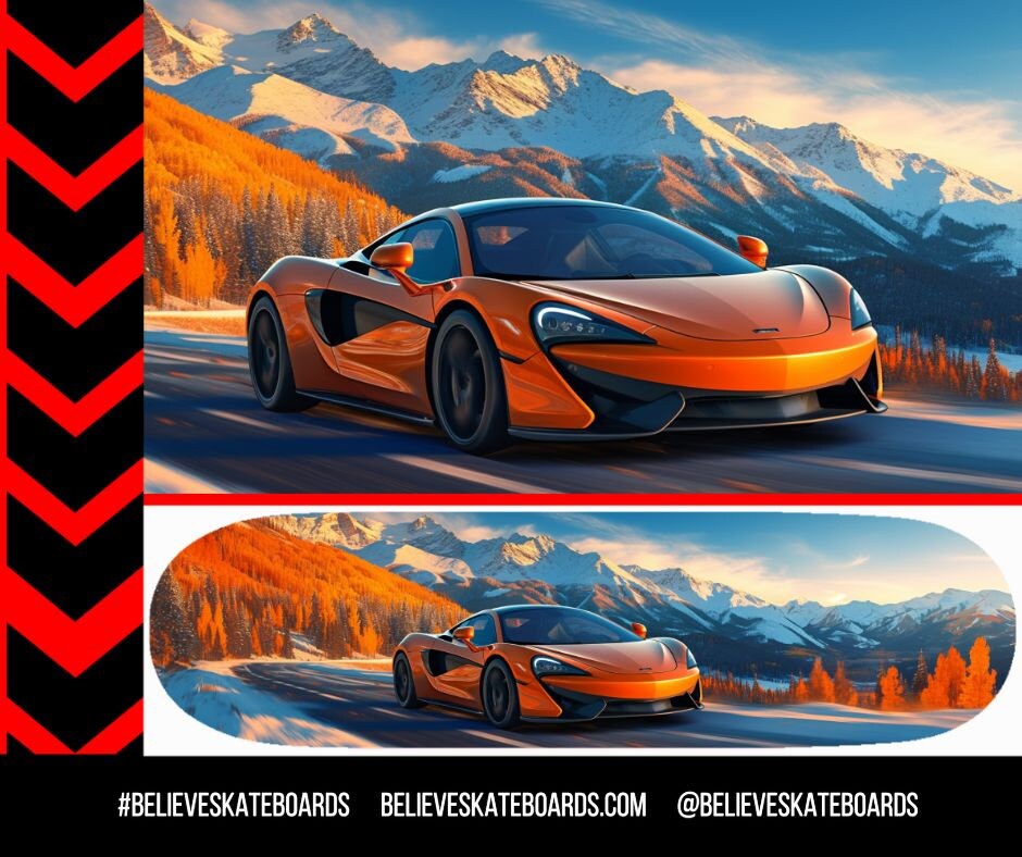 McLaren Automotive Art Skateboard Deck — Design 09