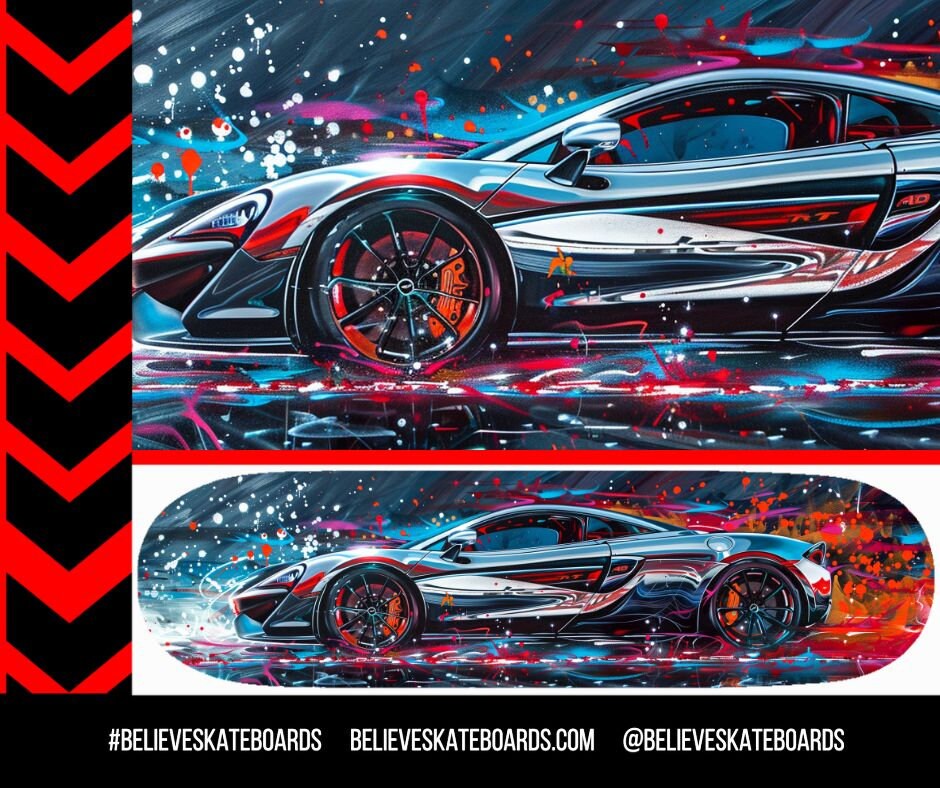 McLaren Automotive Art Skateboard Deck — Design 10