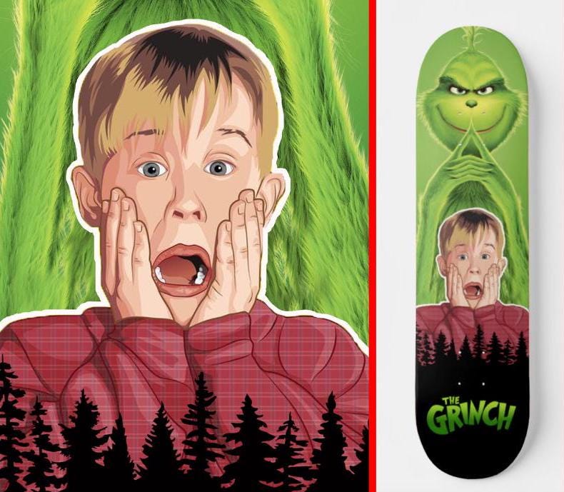 Christmas Chaos- Customized Skateboard