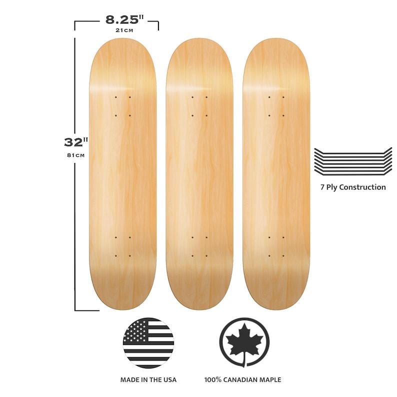 Customized Skateboard - 32" X 8.25" - Personalize Your Own Board Design - Upload Your Image - Wall Art, Skate, Decor - Wheels Not Included