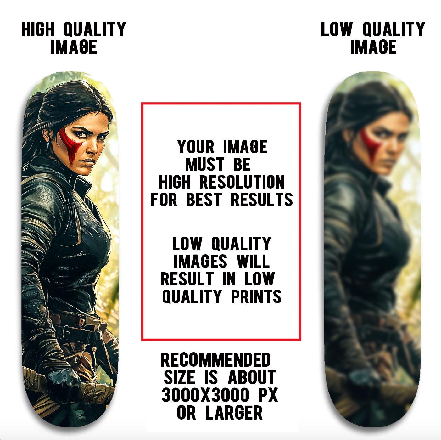 Customized Skateboard - 32" X 8.25" - Personalize Your Own Board Design - Upload Your Image - Wall Art, Skate, Decor - Wheels Not Included