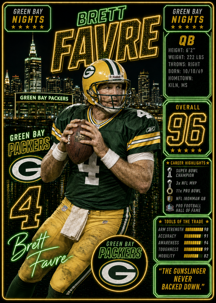 Brett Favre — 5×7 Canvas Art
