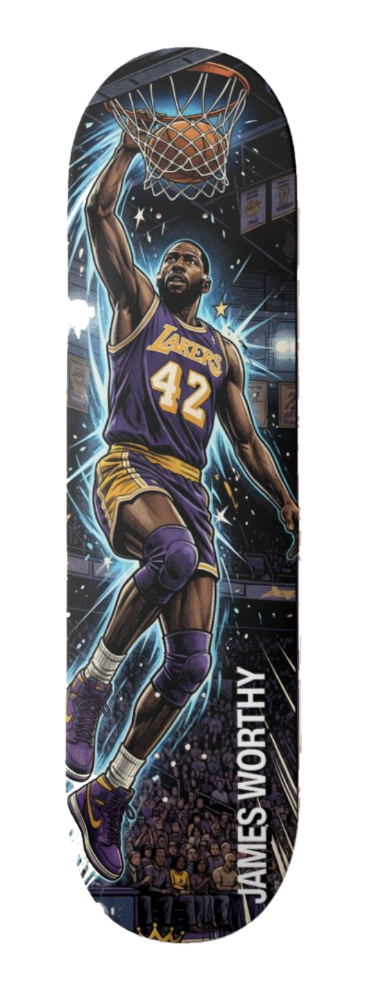 James Worthy Lakers — Skateboard Deck