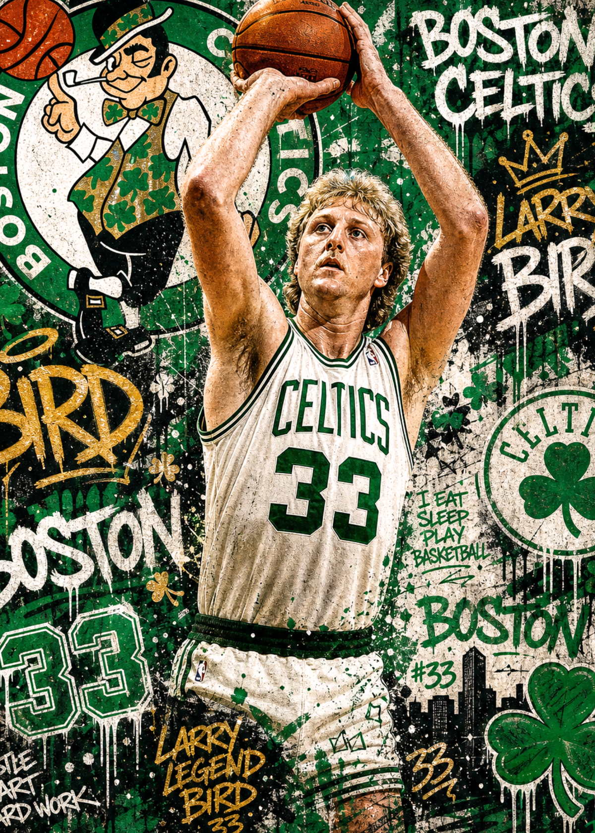 Larry Bird – Celtics 5x7 Canvas