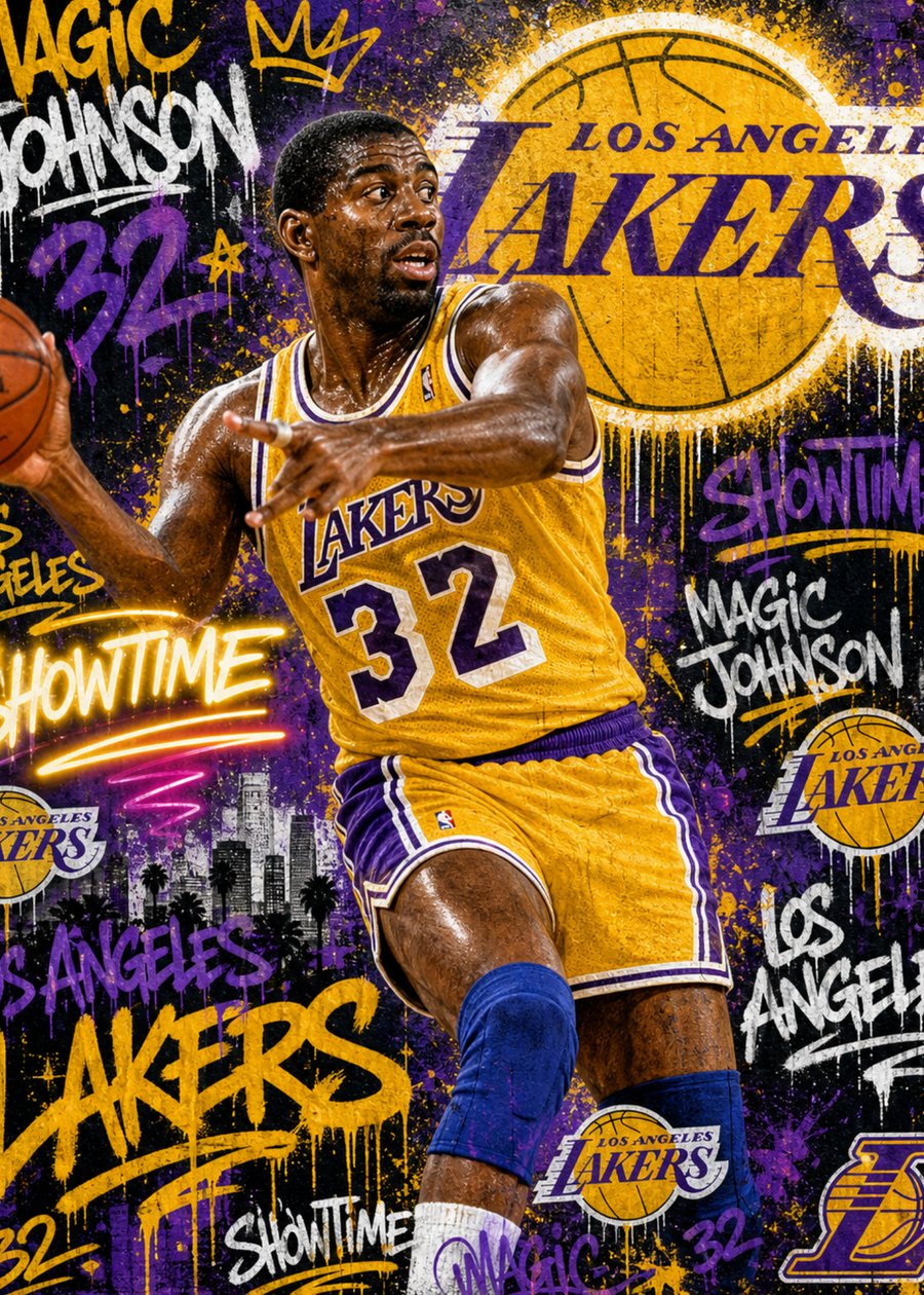 Magic Johnson – Lakers 5x7 Canvas
