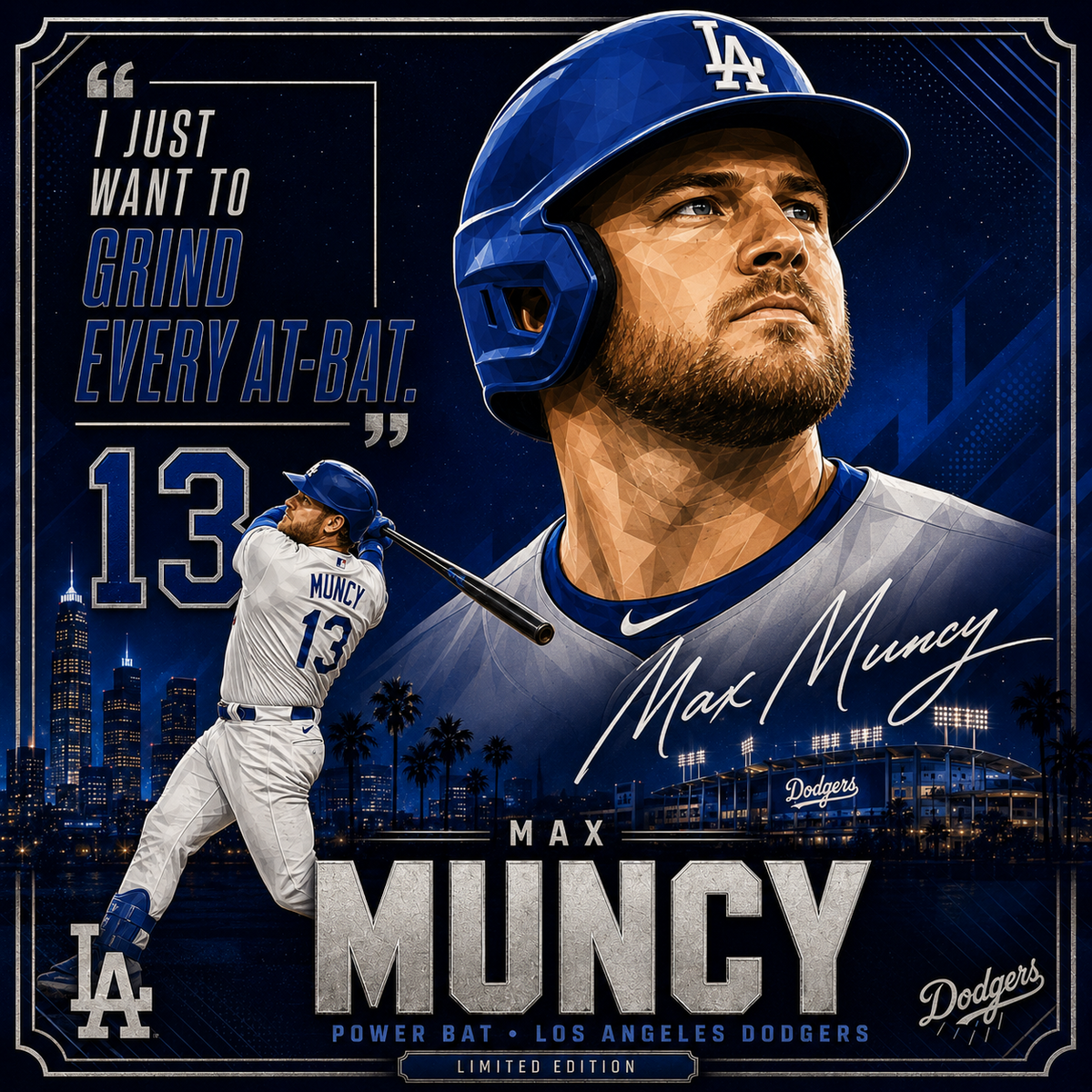 Max Muncy – Dodgers 4x4 Tile
