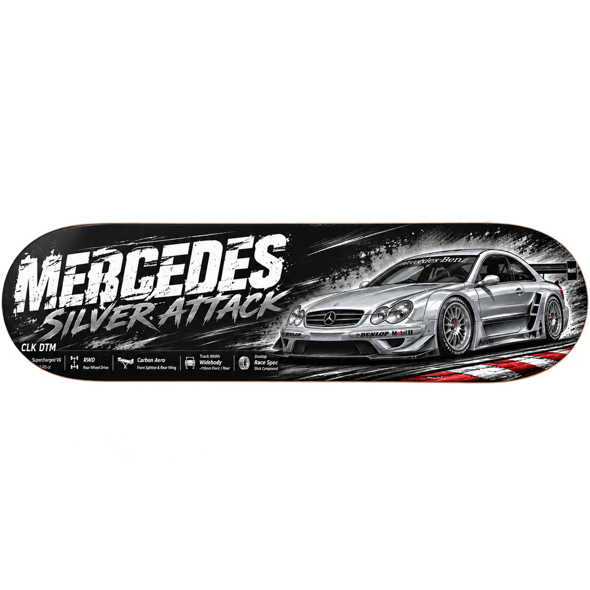 Mercedes Silver Attack CLK DTM — Skateboard Deck