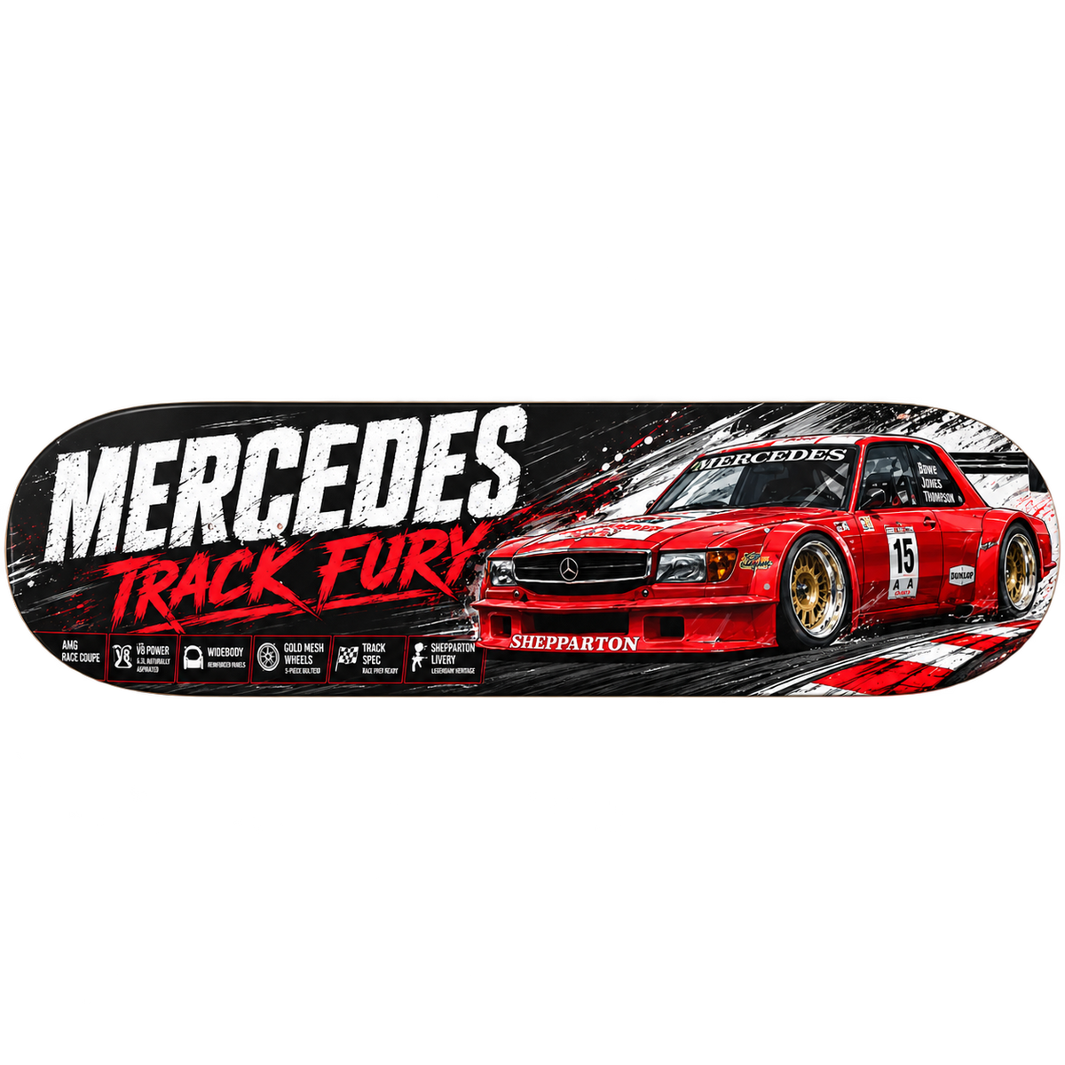 Mercedes Track Fury — Skateboard Deck