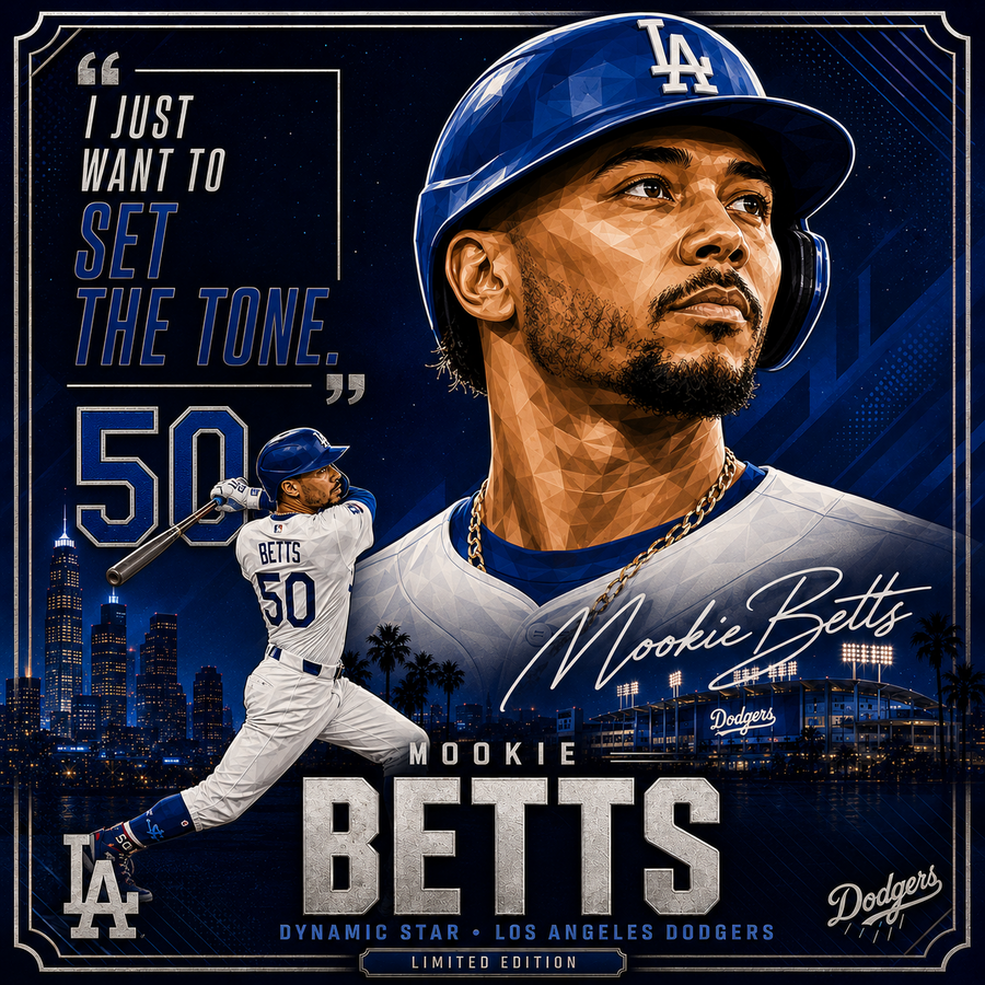 Mookie Betts – Dodgers 4x4 Tile