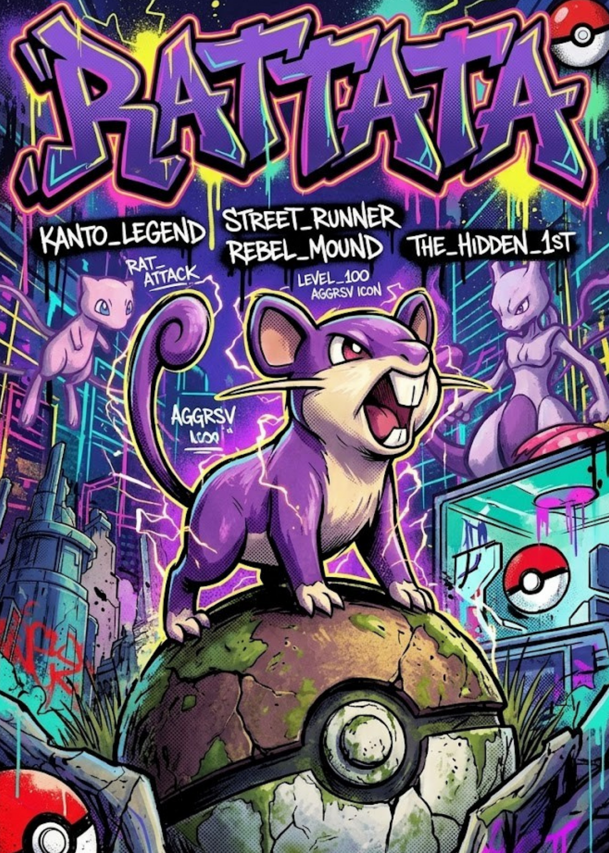 Rattata — 5x7 Anime Canvas
