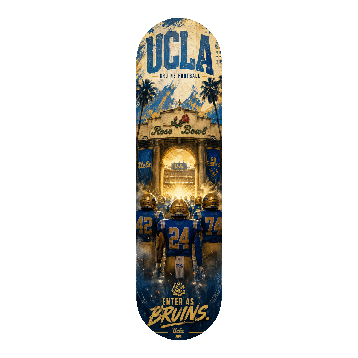UCLA Enter as Bruins Skateboard Deck
