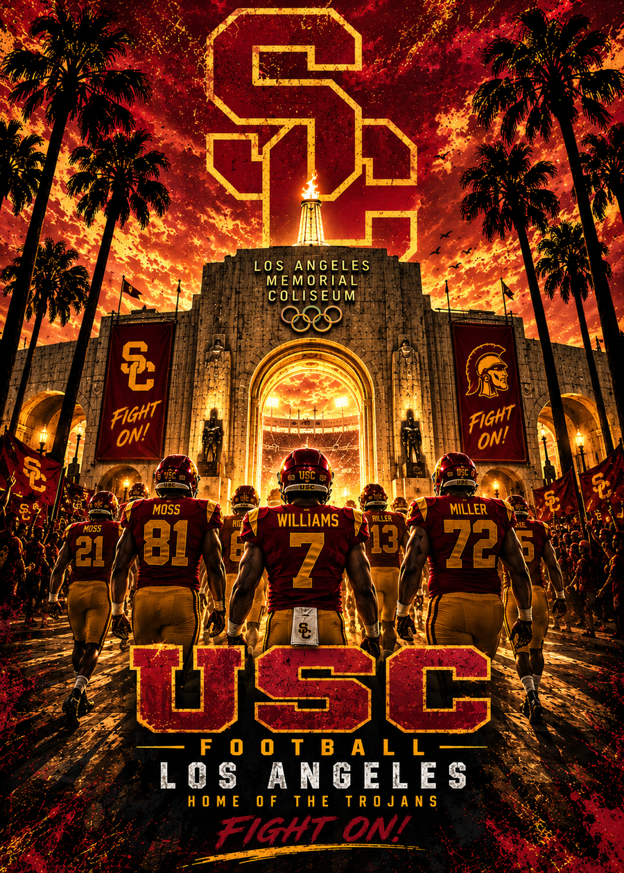USC Trojans — March Into Glory — 5×7 Canvas