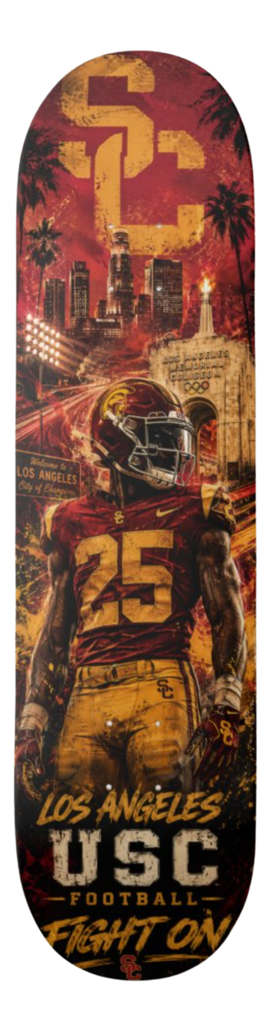USC Football — Los Angeles Fight On — Skateboard Deck